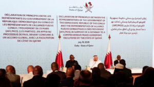 Lire la suite à propos de l’article Série des réactions après la signature de la déclaration de principes à Doha par les délégués du gouvernement congolais et ceux de la rebellion du M-23-AFC.